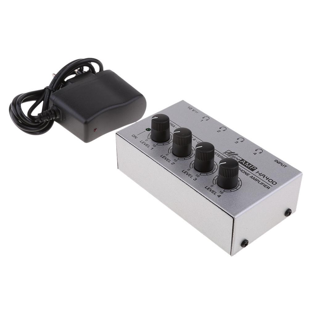 Audio Amplifier Compact 4-channel Stereo Headphone EU Plug
