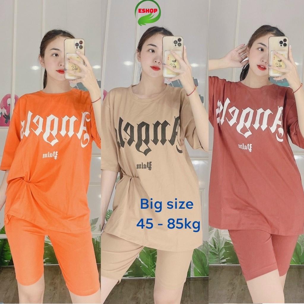 Set đồ bộ nữ quần lửng thun cotton co giãn tốt bigsize Đồ bộ nữ đồ mặc nhà đẹp dễ thương Đồ bộ thun thể thao AD09