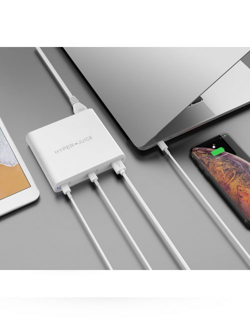 SẠC MACBOOK HYPERJUICE 87W DUAL USB-C /QC4.0 TÍCH HỢP USB-A QC3.0 - Hàng Nhập Khẩu