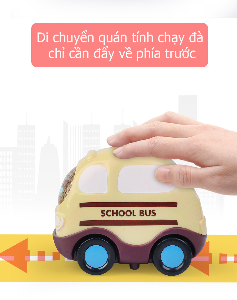 Xe ô tô đồ chơi cho bé KAVY NO.8807 chạy đà quán tính mô tả xe cảnh sát, cứu hỏa, taxi, bus đẹp dễ thương