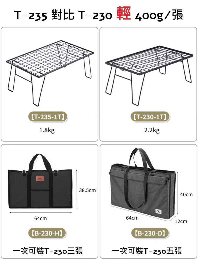 Kệ để đồ đa năng Campingmoon T-235-2T T235-2T T 235 2T (Kệ đôi có túi)