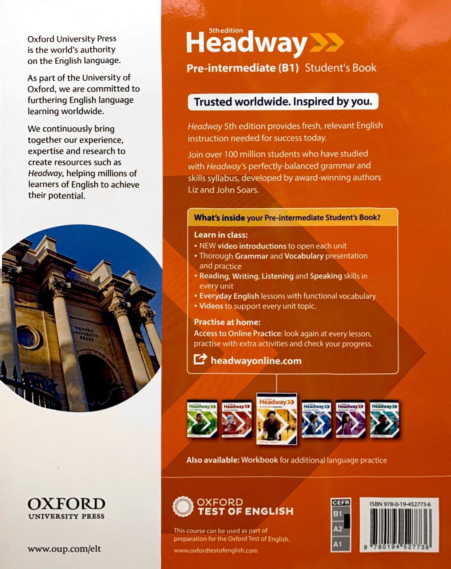 Headway 5th Edition: Pre-Intermediate: Student's Book A With Online Practice (Units 1 - 6)