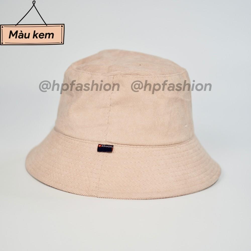 Mũ bucket trơn ️ Nón tai bèo vành tròn trơn chất nhung tăm cao cấp form unisex nam nữ N14