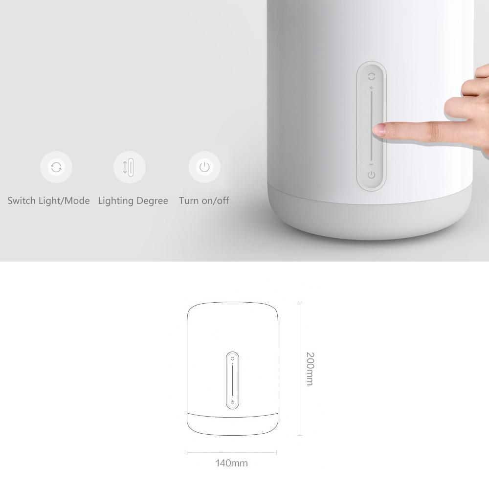 Original Xiaomi Mijia Bedside Lamp Beside Lamp 2 LED Smart Night Lights Baby Sleeping Light WiFi Connection BT APP