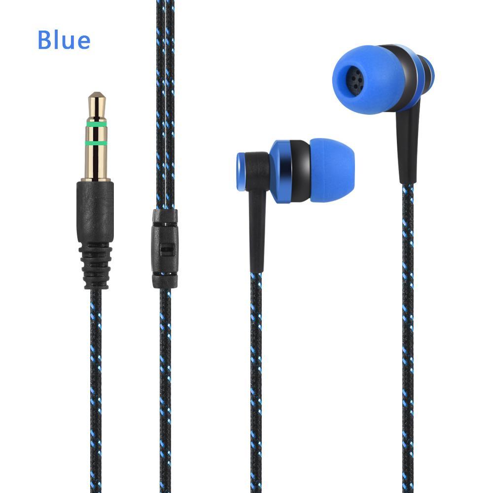 Tai nghe có dây chất lượng cao Thương hiệu mới Âm thanh nổi trong tai Cáp dệt kim loại 3,5 mm Tai nghe Tai nghe dành cho máy tính xách tay Quà tặng điện thoại thông minh Headpho Màu sắc: đỏ-B