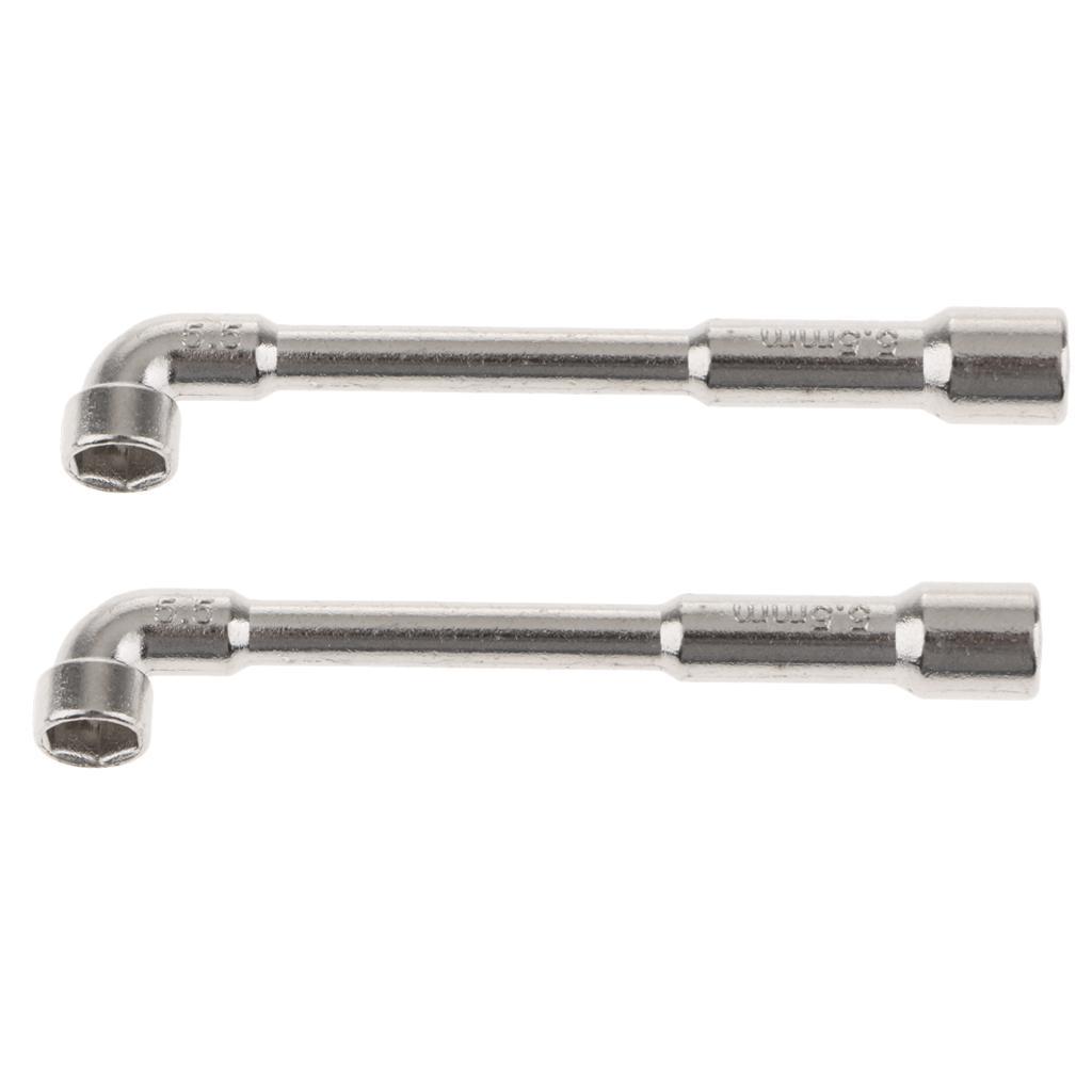 2 Pieces Angled Socket Wrench Type L with Through Hole Metric 5.5 Mm