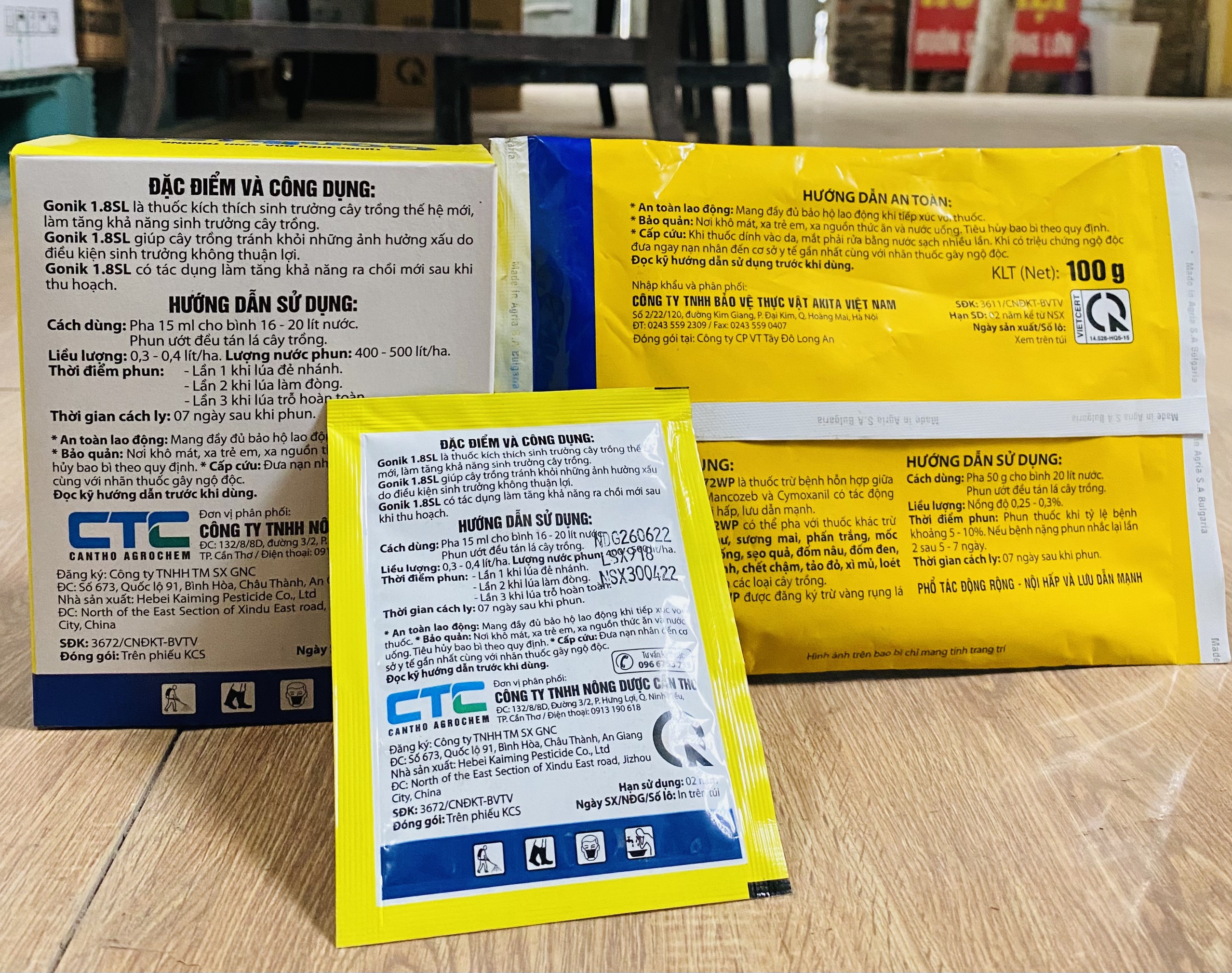 Combo trừ bệnh KinBul 100g và điều hoà sinh trưởng Gonik 15ml - Sạch bệnh, phát triển toàn diện, cải thiện mẫu mã