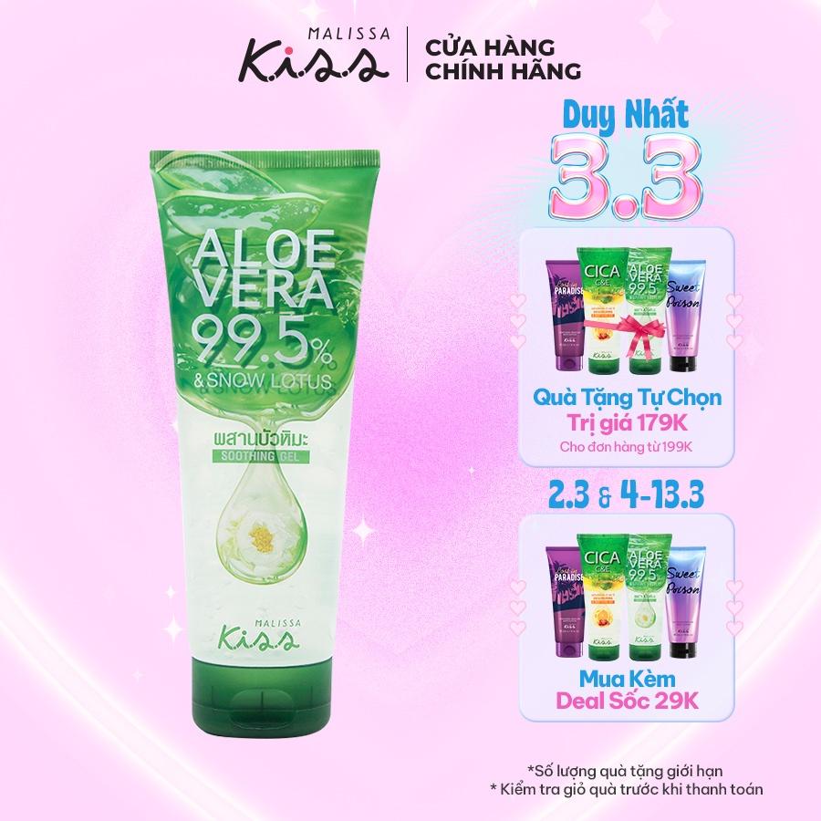 Gel dưỡng da toàn thân Malissa Kiss Fresh Aloe Vera 99.5% Nha đam và sen tuyết - 230g