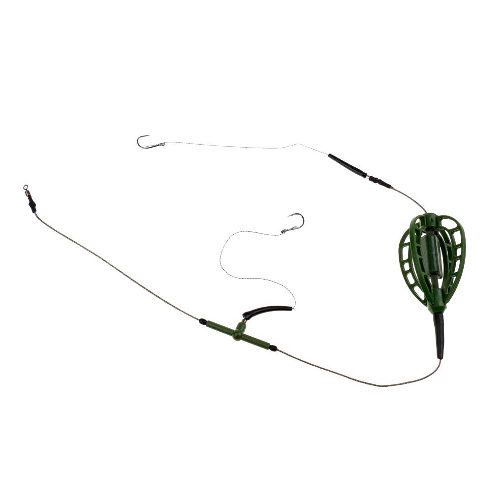 Carp Fishing Inline Method Feeder Cage Hook Rig Set Coarse Fishing Tackles 30g,40g,50g,60g Fishing Accessories