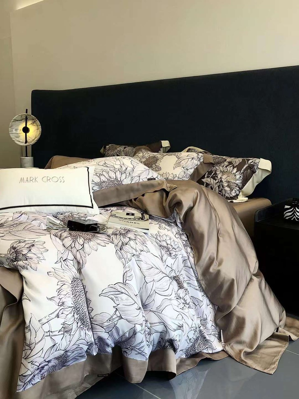 Bộ Drap Giường Tencel 100s Bộ Chăn Ga Gối Đệm 5 Món Chăn Chần Bông Lụa Nhà Hin Home Bedding