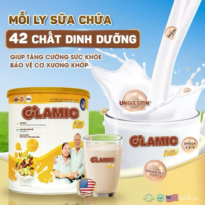 Sữa Hạt Xương Khớp Olamic Gold Lon 650g - Hỗ Trợ Xương Khớp Chắc Khoẻ, Bổ Sung Dinh Dưỡng, Tốt Cho Sức Khỏe