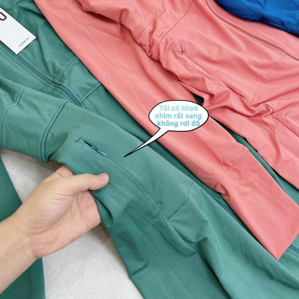 Áo chống nắng thân dài nữ GU 2 lớp dày dặn có lưới thoáng khí chống tia UV cao cấp mã CNTD110