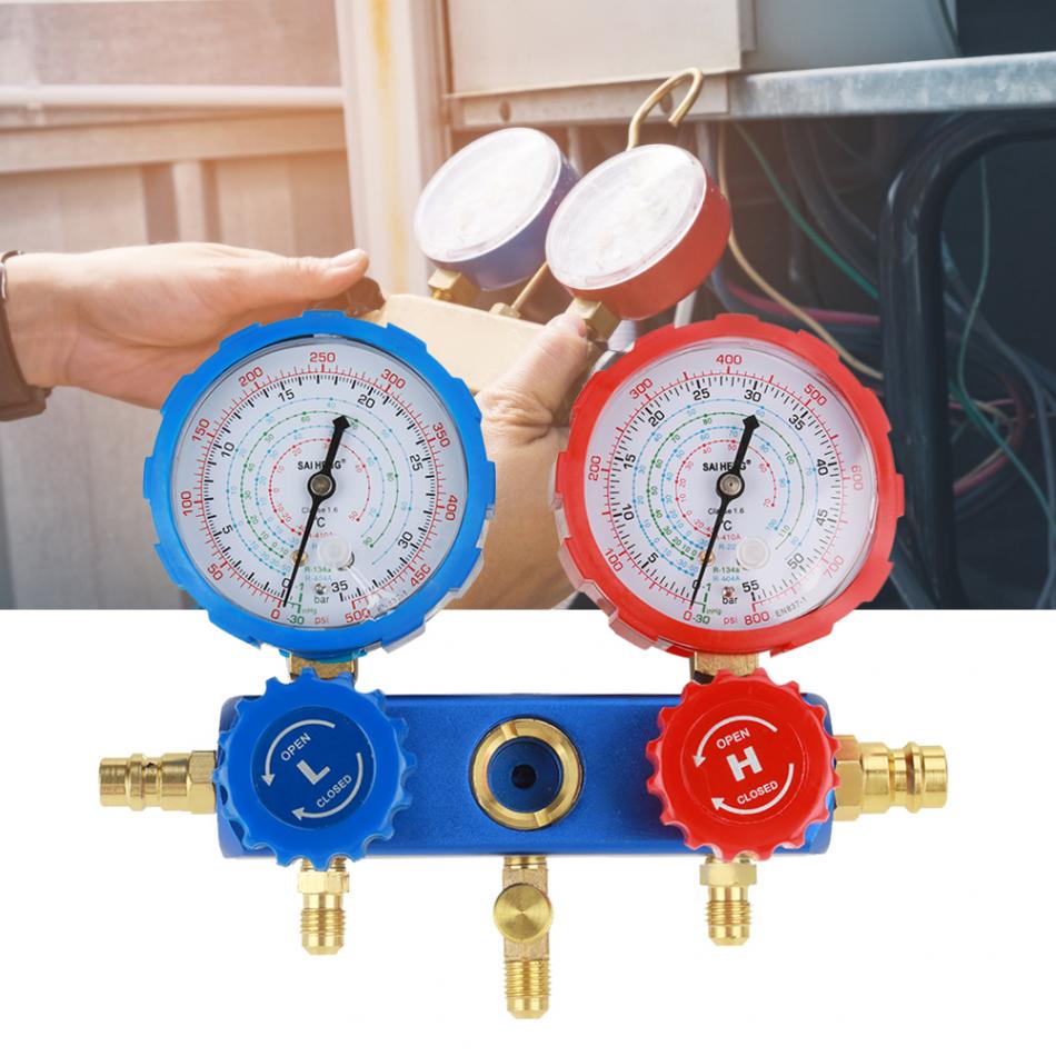 Bộ đồng hồ nạp gas máy lạnh, điều hòa ô tô chuyên dụng R12,R22,134a,410a, Đồng hồ nạp gas đôi điều hòa dân dụng