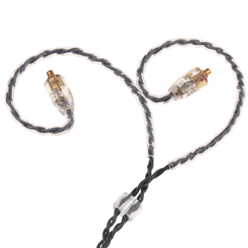 1.2M Transparent Black MMCX Upgrade Audio Cable for Shure Pin Series 535/215