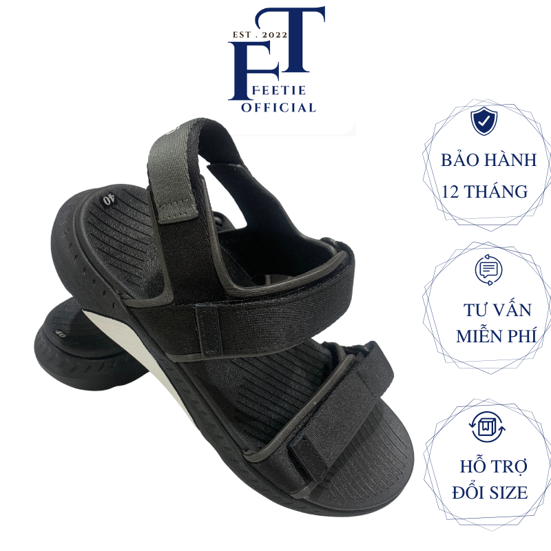 Dép Sandal Nam Nữ Shatto Quai Ngang/ Quai Chéo Đen Thời Trang Mang Đi Học,Đi Chơi cao 4cm Đế Bằng (Có Sẵn)