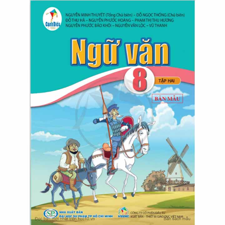 Sách - SGK Ngữ Văn 8 tập 2 Cánh diều và 2 tập giấy kiểm tra kẻ ngang vỏ xanh