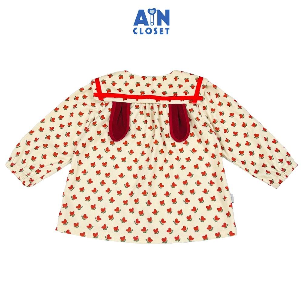 Áo khoác bé gái họa tiết Cây Trái Tim Đỏ thô nhung. - AICDBGEVTTIM - AIN Closet