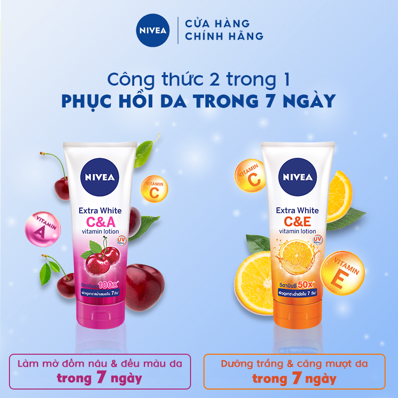 Sữa Dưỡng Thể Dưỡng Trắng Nivea NIVEA EXTRA WHITE C &amp; E VITAMIN - 180ML - 84374