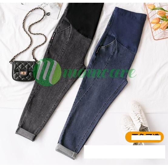 Quần bò bầu, quần Jean bầu 2 màu gân hàng QUẢNG CHÂU - Tổng kho váy bầu