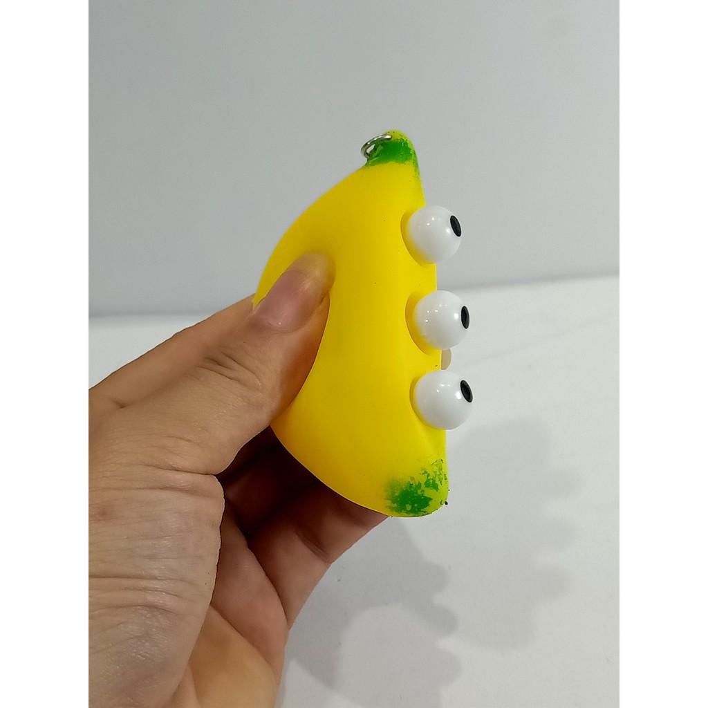 Móc khoá squishy quả chuối bóp ra mắt ngộ nghĩnh
