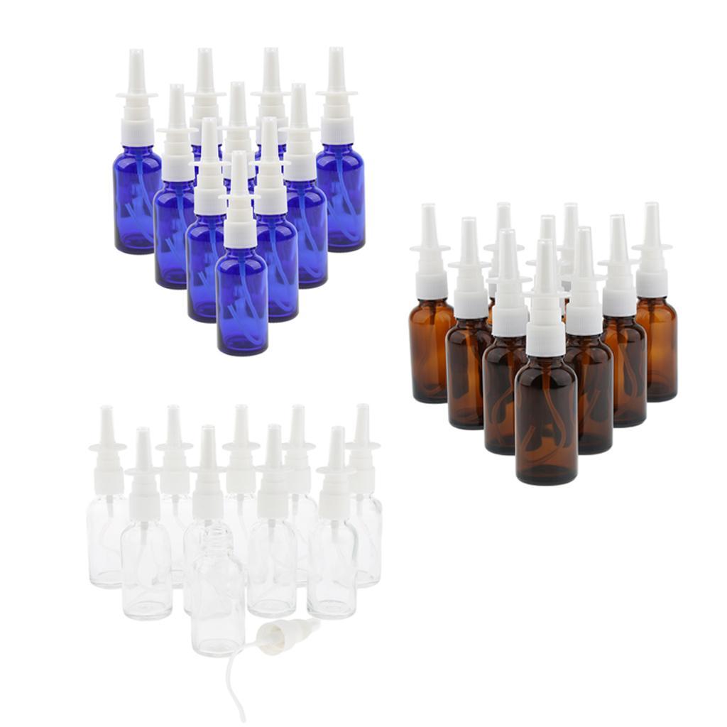 30 Units Empty Glass Nasal Spray Bottle Fine Pump Sprayer About 3.2 X 12.4 Cm