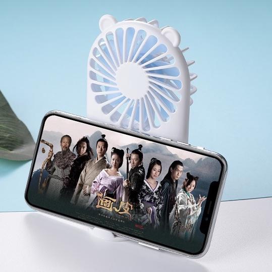 Quạt Mini Tích Điện Cầm Tay Hình Động Vật Đáng Yêu 3 Chế Độ - Quạt Cầm Tay Sạc Pin Tặng Kèm Dây Sạc USB DUASHOP