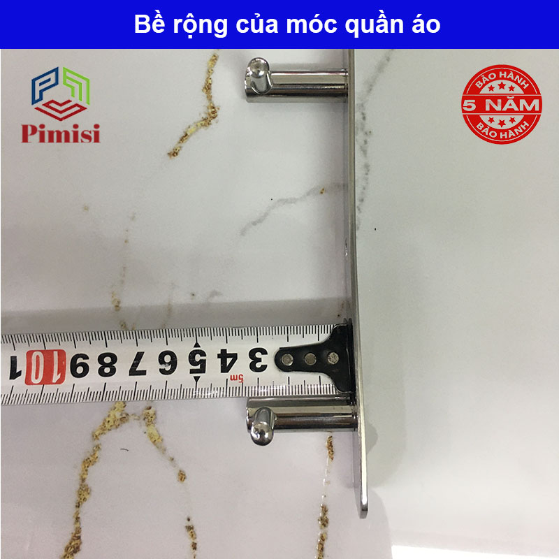 Móc treo quần áo dán tường inox 304 phụ kiện nhà tắm Pimisi - kèm keo dán siêu chắc | Hàng chính hãng