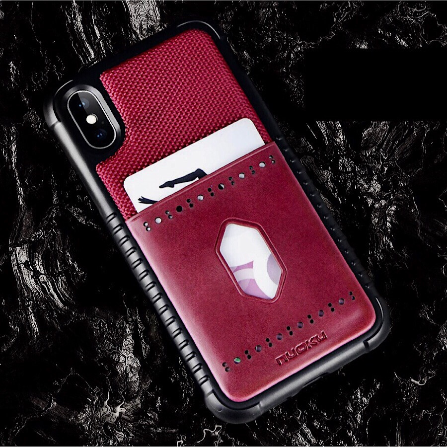Ốp lưng cho iPhone Xs Max hiệu NUOKU Leopard Card - Hàng nhập khẩu