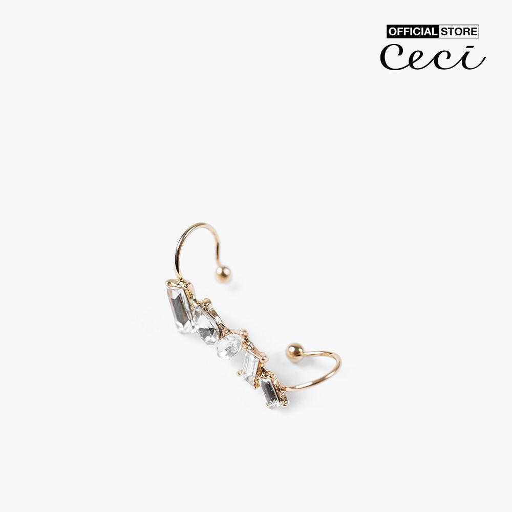 CECI - Khuyên tai nữ treo vành dáng dài đính đá sang trọng CC1-04000068