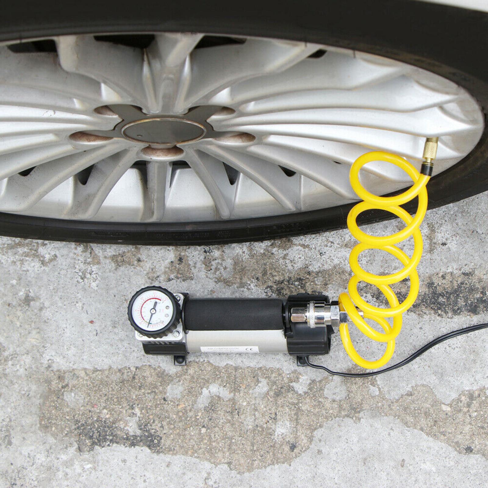 Portable Compact Electric Tyre Air Compressor Pump Inflator Pressure Gauge