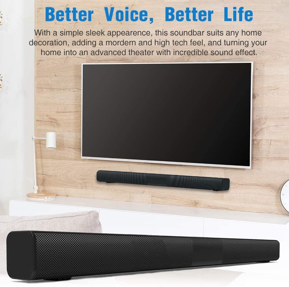 50W TV Soundbar Loa Bluetooth 5.0 có dây và không dây Rạp hát tại nhà Dàn âm thanh nổi Loa siêu trầm tích hợp với điều khiển từ xa Color: UK PLUG