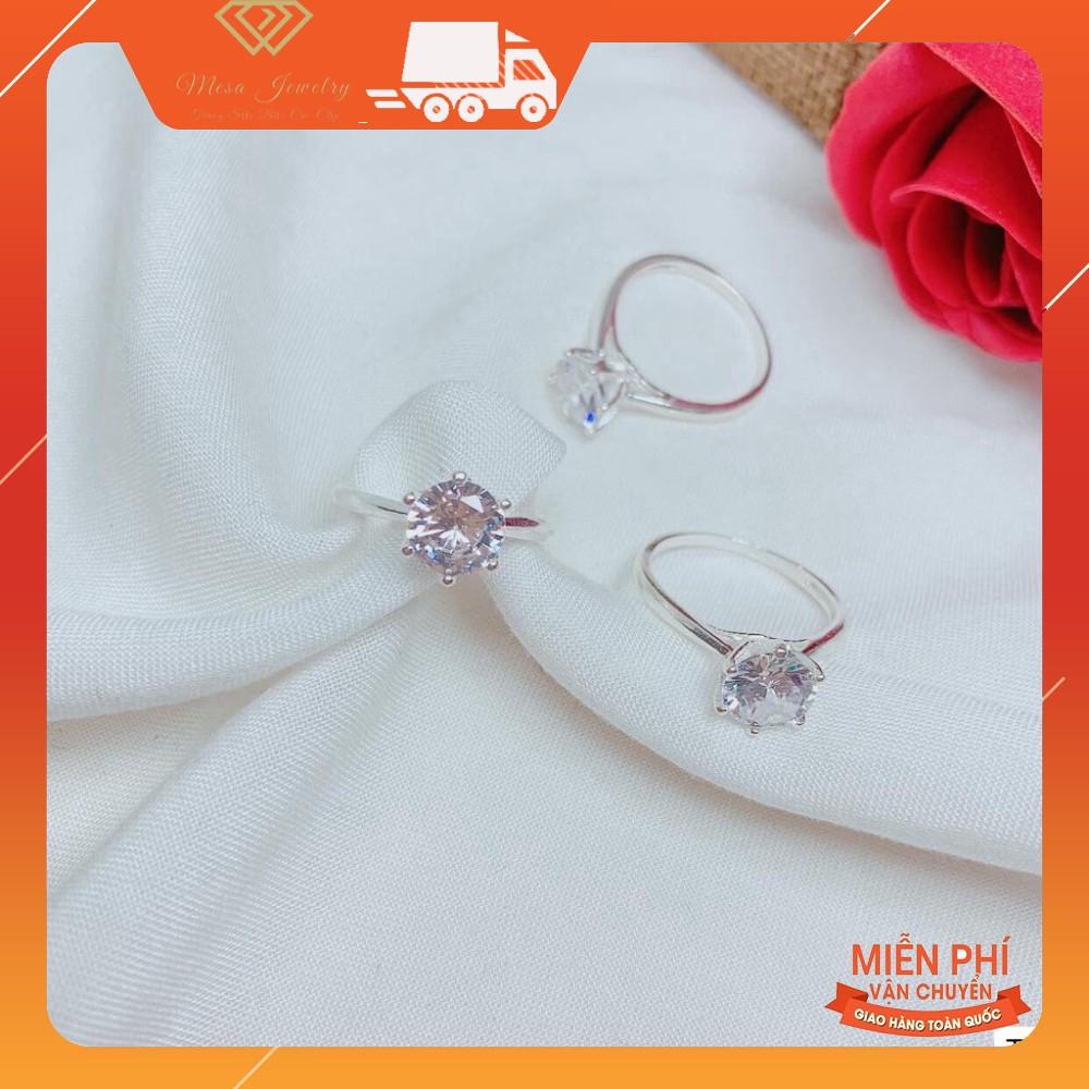 NHẪN THÂN TRƠN ĐÁ 6 CHẤU