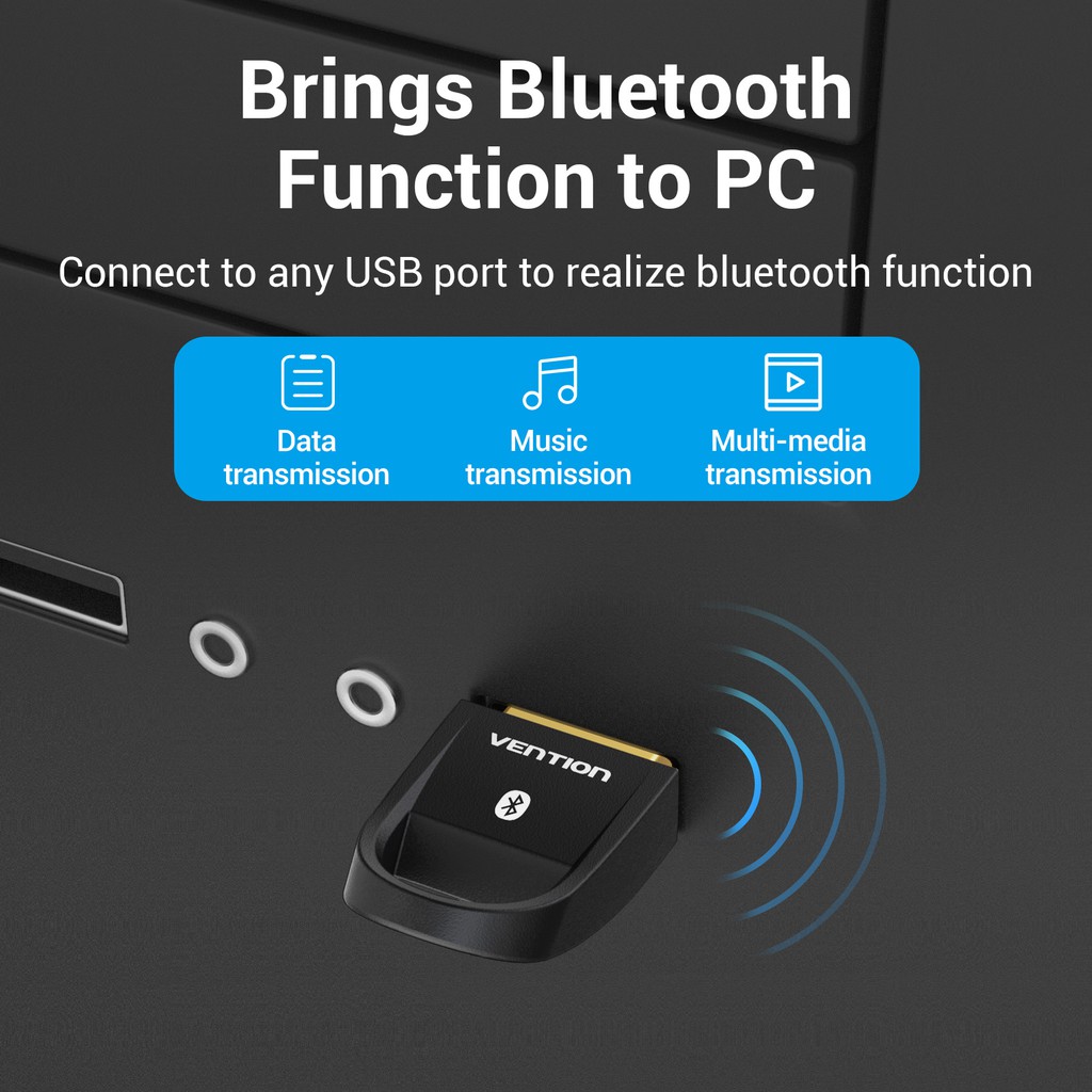 USB Bluetooth 5.0 - Đầu thu USB VENTION kết nối không dây Bluetooth 5.0 cho máy tính pc, laptop - Hàng chính hãng