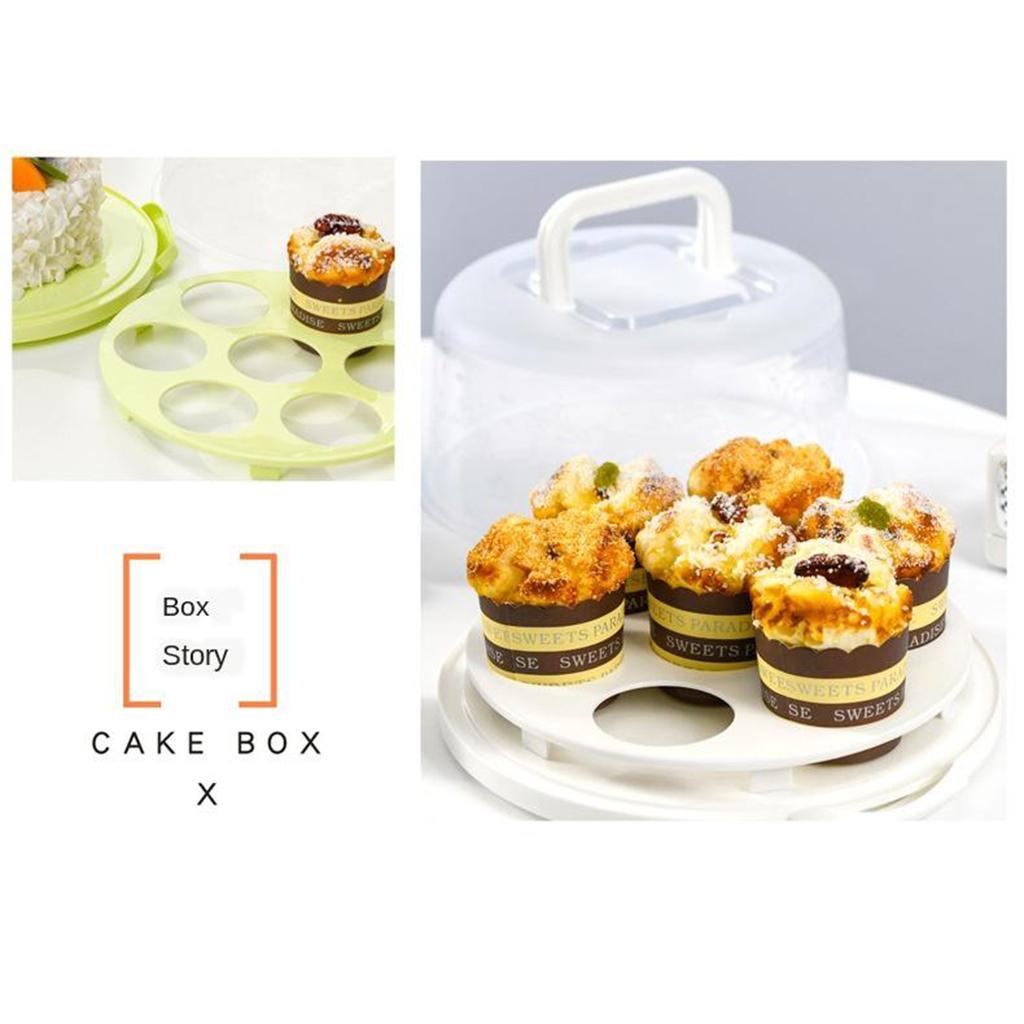 2X Cake Cupcake Muffin Carrier Holder 7 cup Server Clear