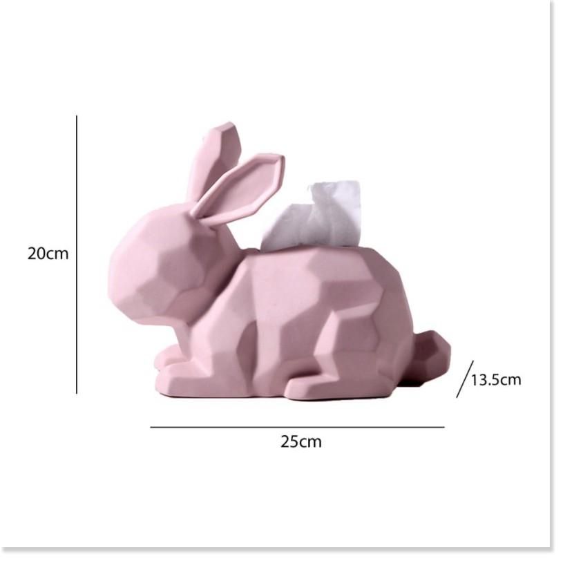 Hộp khăn giấy gốm phong cách Ceramic Bunny