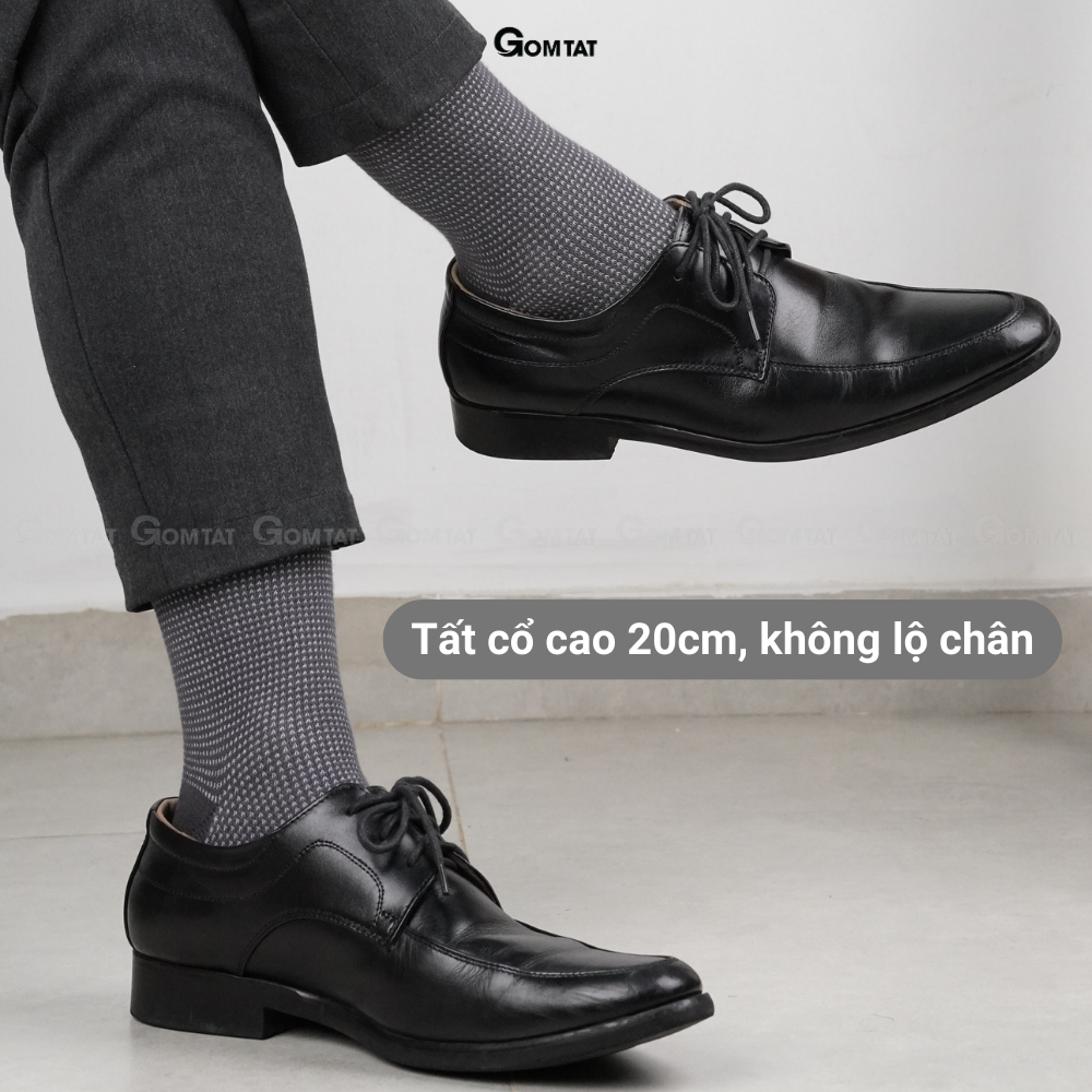 Tất Giày Tây Nam Cổ Cao GOMTAT Chất Liệu Cotton Cao Cấp Êm Chân Thoáng Khí - TATGIAYTAY01-1DOI