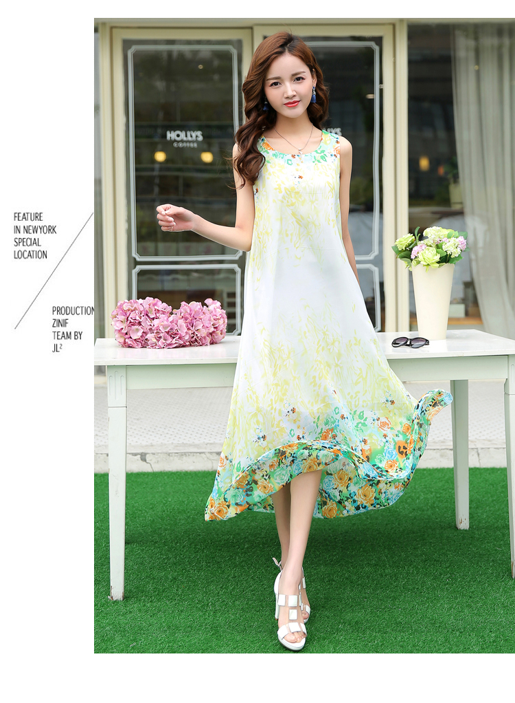 Váy dáng dài mềm mại họa tiết hoa dễ thương VAY101 free size