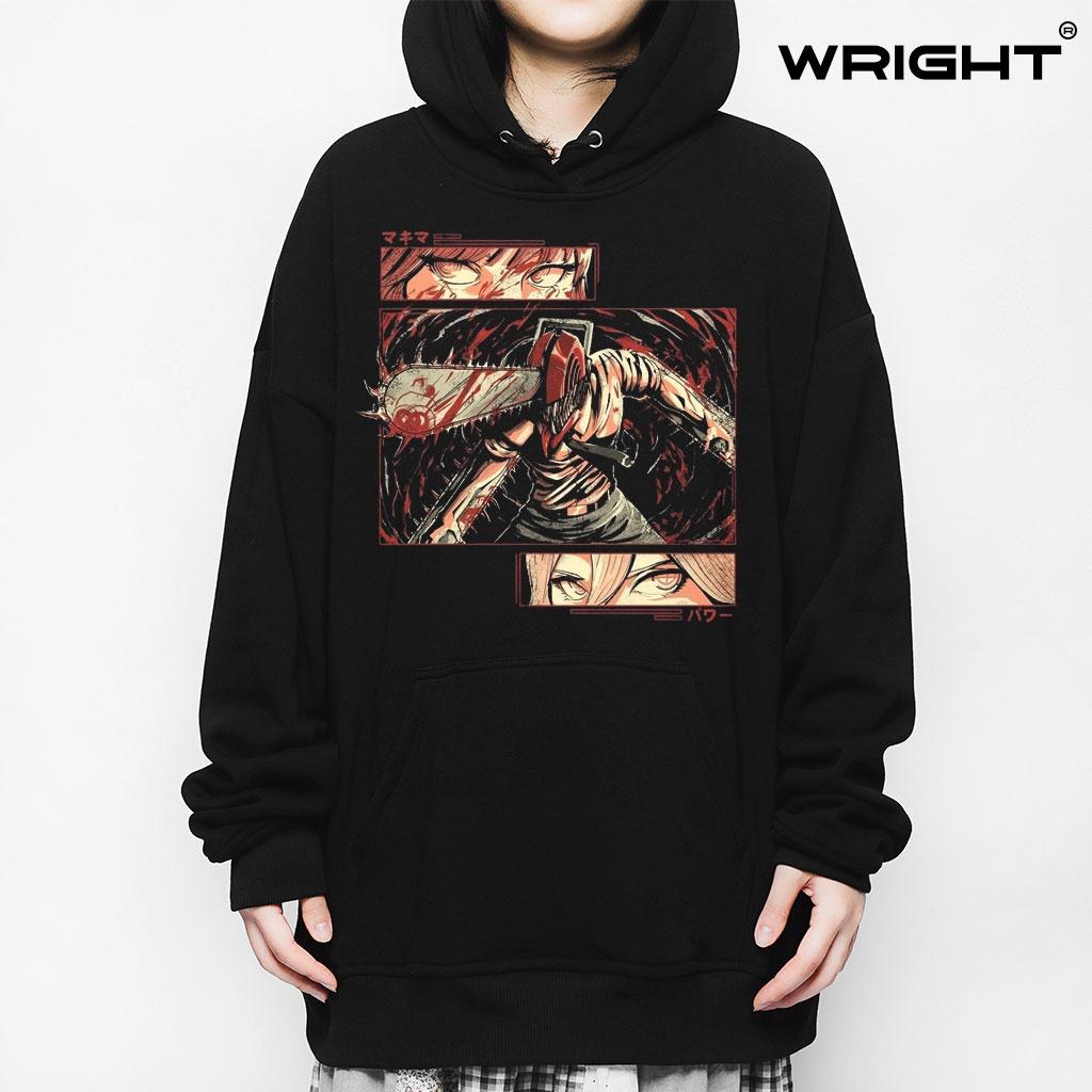 Áo hoodie anime Wright anime Chainsaw Man oversize unisex