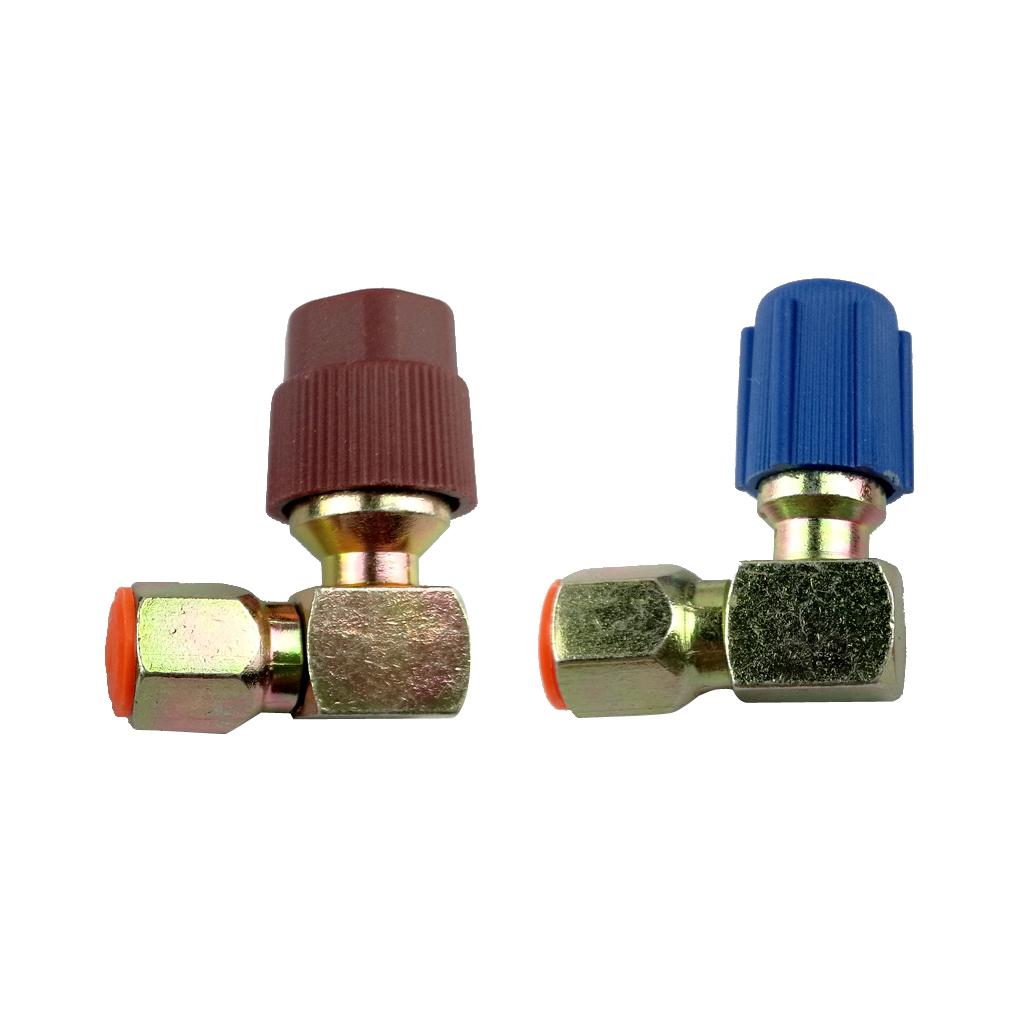 A/C Cao & Bên Thấp Khớp Nối R12 Để R134a Adapter 90 Độ Đầu Nối Nhanh