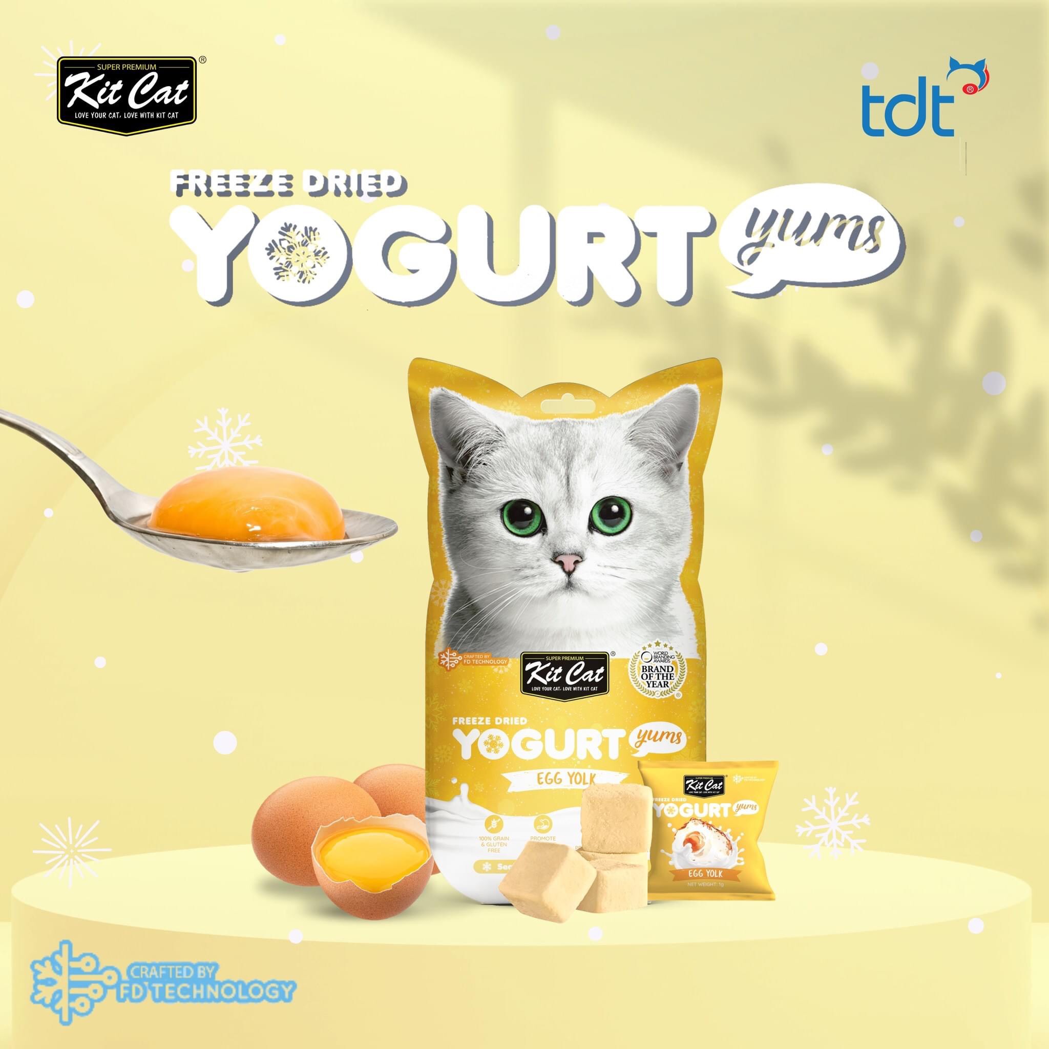 Sữa chua sấy thăng hoa Kit Cat cho mèo _ Freeze Dried Yogurt Yums Cat Treat [ Túi 10 viên