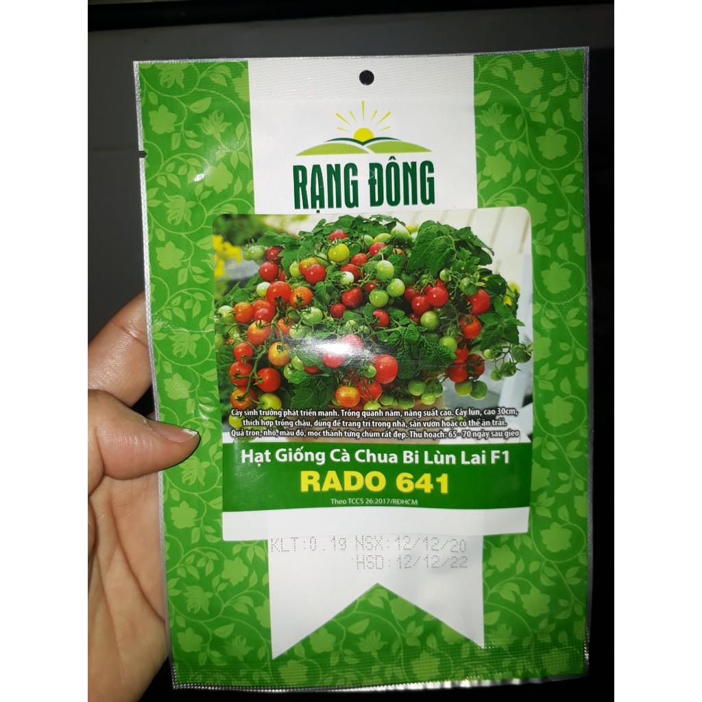 Hạt giống cà chua lùn đỏ/ vàng lai f1, đóng gói 0.1gr