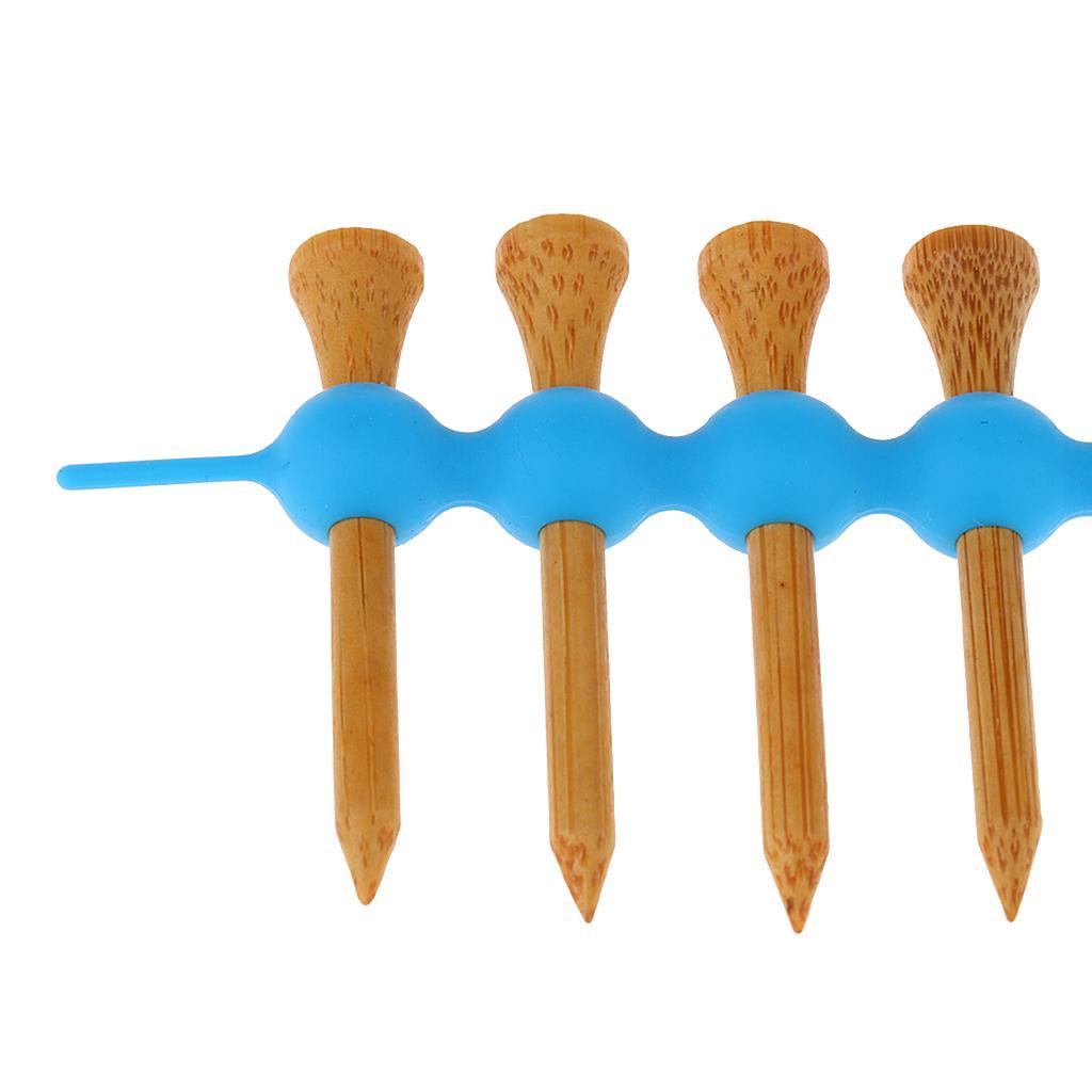 2Pcs Portable Rubber Golf Tee Holder Carrier Tees + 8pcs Wood Golf Tees