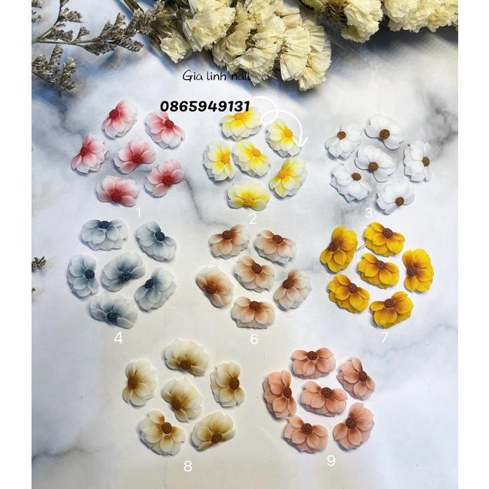 Hoa bột nail gắn móng tay | Hoa cúc xếp