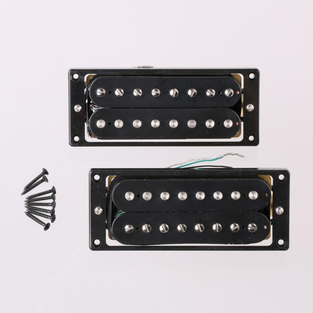 2 Pack 8 String Double Coil Humbucker Pickup Electric Guitar Replace Parts