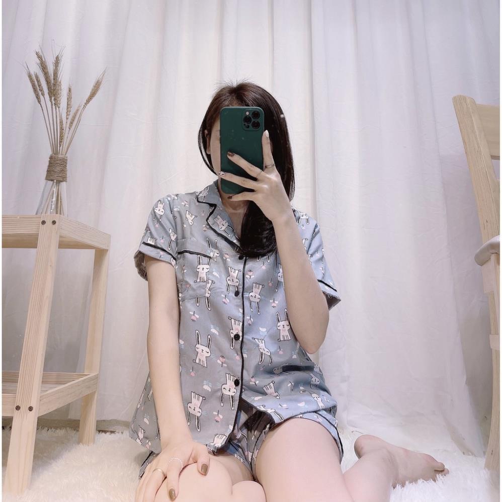 Bộ Cộc Pijama, Bộ Đồ Mặc Nhà Họa Tiết Hoạt Hình Siêu Cute