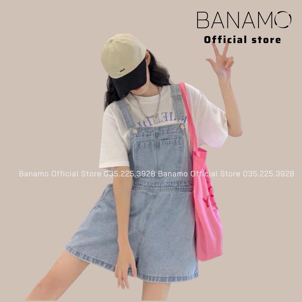 Quần yếm bò nữ dạng short 2 dây thời trang Banamo Fashion 665