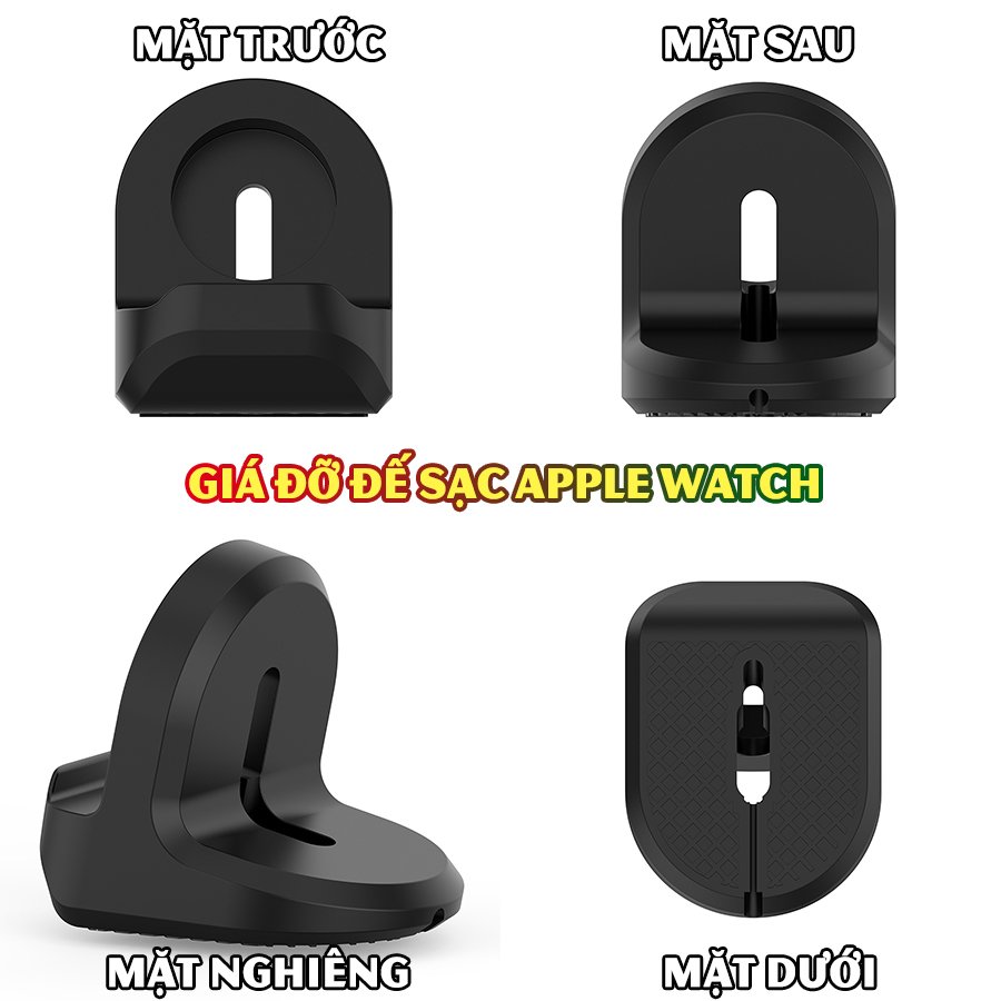 Giá đỡ đế sạc cho đồng hồ thông minh Apple Watch series 1/2/3/4/5/6/Se silicon hình quả trứng - Xanh dương