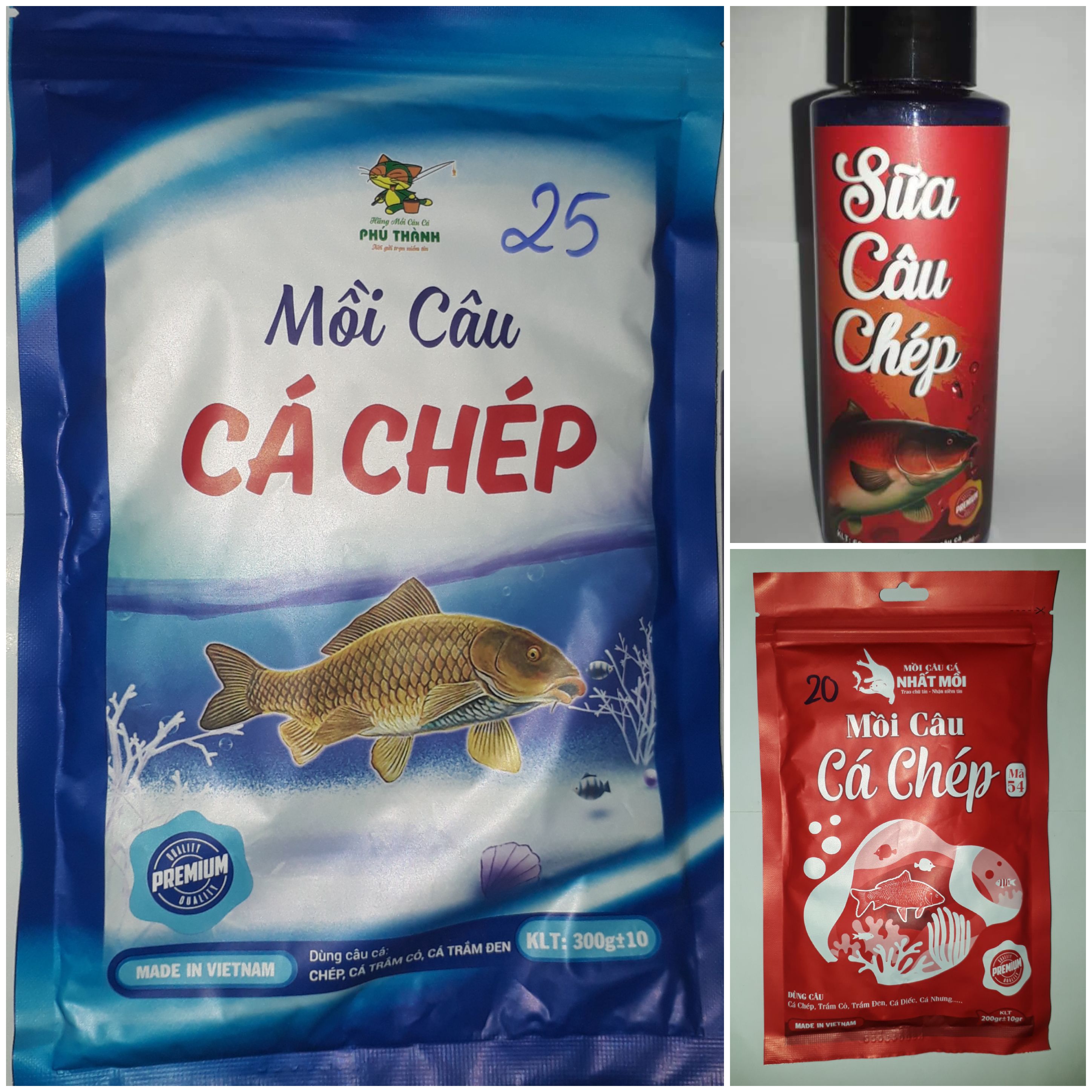 Combo gồm Mồi Câu Cá và Sữa Câu Chép _ Bộ 3 kết hợp hoàn hảo của Hãng Phú Thành