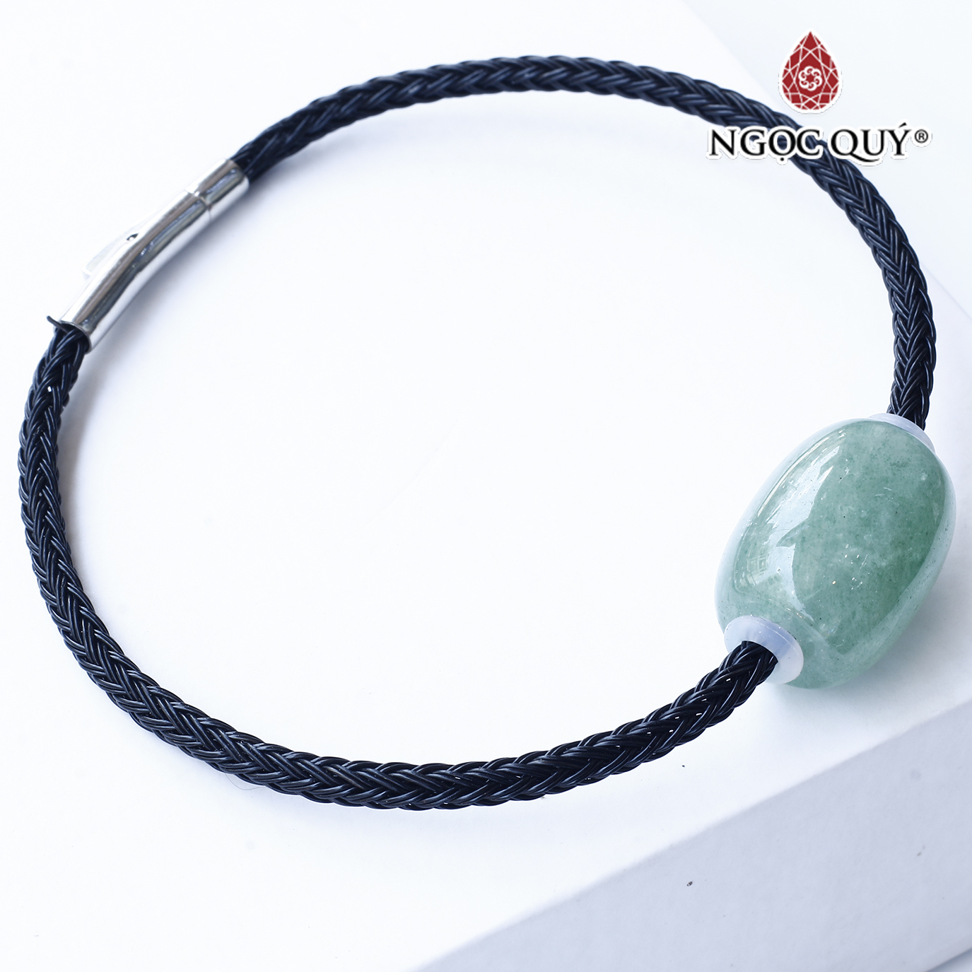 Vòng dây thép đá Thạch anh dâu xanh mệnh hỏa, mộc - Ngọc Quý Gemstones