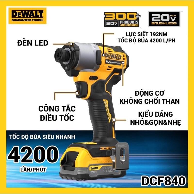 Thân máy vặn vít 18/20V nhỏ gọn Dewalt DCF840N ( Chưa pin và sạc ) - Chính hãng